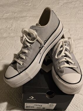 Converse Chuck Taylor All Star Lift Ox Platform, Grey, Womens 7